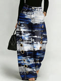 Colorful Graffiti Decorative Patterns Women's Casual Denim Pants