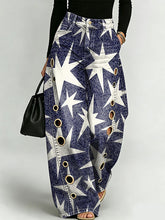 Explosive Star Decorative Pattern Women's Casual Cotton Denim Pants