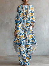 Elegant Artistic Floral Print Two-piece Set