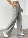 Women's Casual Striped Loose Wide-leg Trousers