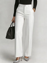 Women's High-waisted Elastic Straight-leg Suit Pants