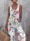 Women's Floral Print Casual Jumpsuit