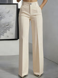 Women's High-waisted Elastic Straight-leg Suit Pants