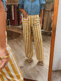 Women's Retro Striped Casual Pants