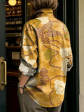 Women's Colorful Flowers Print Shirt