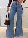 Stylish Light Blue High-Waisted Flared Jeans for a Chic Look