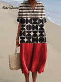 Artistry Geometric Pattern Printed Women's Flowy Dress