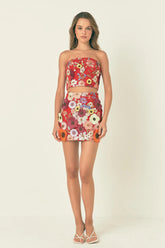 Floral Embroidered Skirt