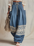 Women's Retro Ethnic Pattern Art Casual Stylish Cotton Linen Pants