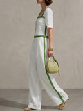 Women's Patchwork Striped Cotton-linen Set