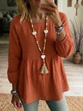 Women's Casual Simple Cotton And Linen Top