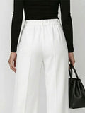Women's High-waisted Elastic Straight-leg Suit Pants