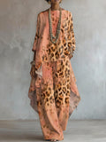 Elegant Artistic Leopard Print Two-piece Set