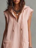 Women's Retro-Sporty Cotton-Linen Dress