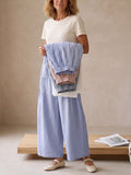 Cozy Casual Pleated Cotton-linen Wide-leg Pants