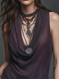 Sexy Cowl-neck Knit Top