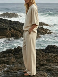 Women's Minimalist Relaxed Cotton-linen Set