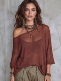 Boho Sexy Off-shoulder Knit Top