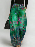 Women's Vintage Print Casual Fashion Cutout Jeans