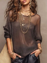 Women's Solid Color Art Hollow Casual Stylish Sexy Knitted Top