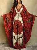 Women's Retro Ethnic Floral Art Print Casual Stylish Comfortable Cotton Linen Long Dress