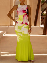 Stylish Printed Slim-fit Maxi Dress
