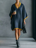 Women's Color-block Casual V-neck Dress