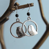 Boho Style vintage Gem Bird Pendant earrings