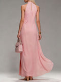 Women's Flowy High-slit Sleeveless Vacation Dress