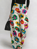 Women's Vintage Colorful Leopard Print Print Casual Fashion Cutout Jeans