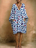 Women's Leopard Print V-neck Pocket Dress