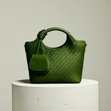 Verdant Weave Handbag in Vegan Leather