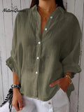 Women'sCotton & LinenCasual Tie-backShirt