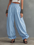 Women's Simple High-Waisted Solid-Color Balloon Pants