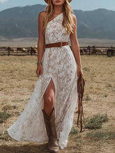 Women's Off-shoulder Sleeveless Loose-fit Lace A-line Casual Dress
