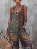 Women's Retro Geometry Print Casual Jumpsuit