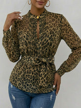Stylish Leopard Print Chiffon Shirt