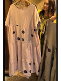Casual and Cozy Polka-Dot Linen and Cotton Dress