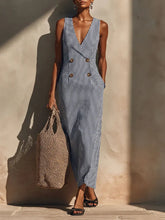 Women's Striped Sleeveless Business Suit Dress