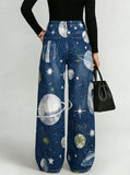 Cosmic Starry Sky Decorative Patterns Women's Denim Pants