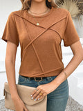 Women's Solid-color Casual Short-sleeve T-shirt