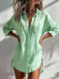 Women's Simple Cotton And Linen Shirt