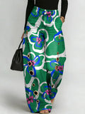Women's Vintage Flower Print Casual Fashion Cutout Jeans