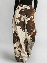 Women's Retro Art Print Casual & Stylish Distressed Jeans