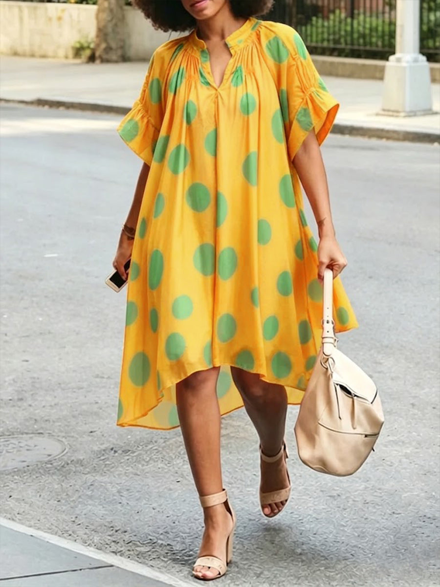 Loose And Comfortable Polka-dot Dress