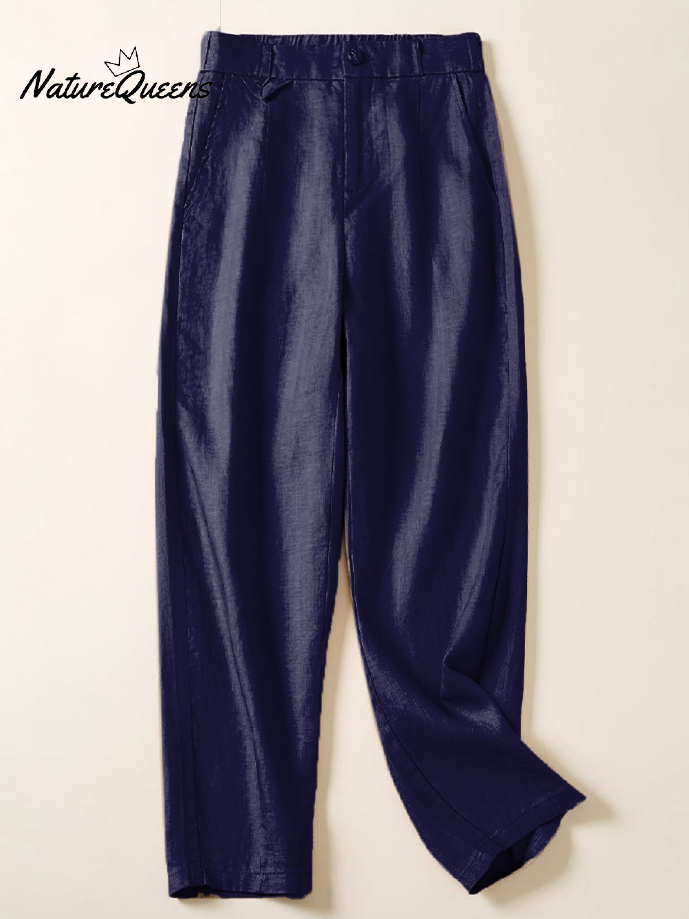 Women's Jacquard PatternTencel and Linen Casual Pants