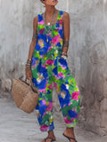 Women's Floral Print Casual Jumpsuit
