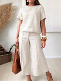 Minimalist & Cozy Cotton-linen Two-piece Set
