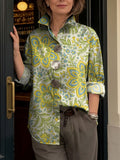 Women's Colorful Flowers Print Shirt