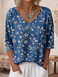Cozy Colorful Watercolor-print Cotton T-shirt